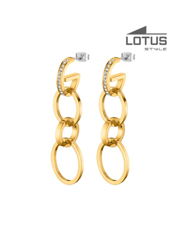 LOTUS STYLE STAINLESS STEEL EARRINGS 